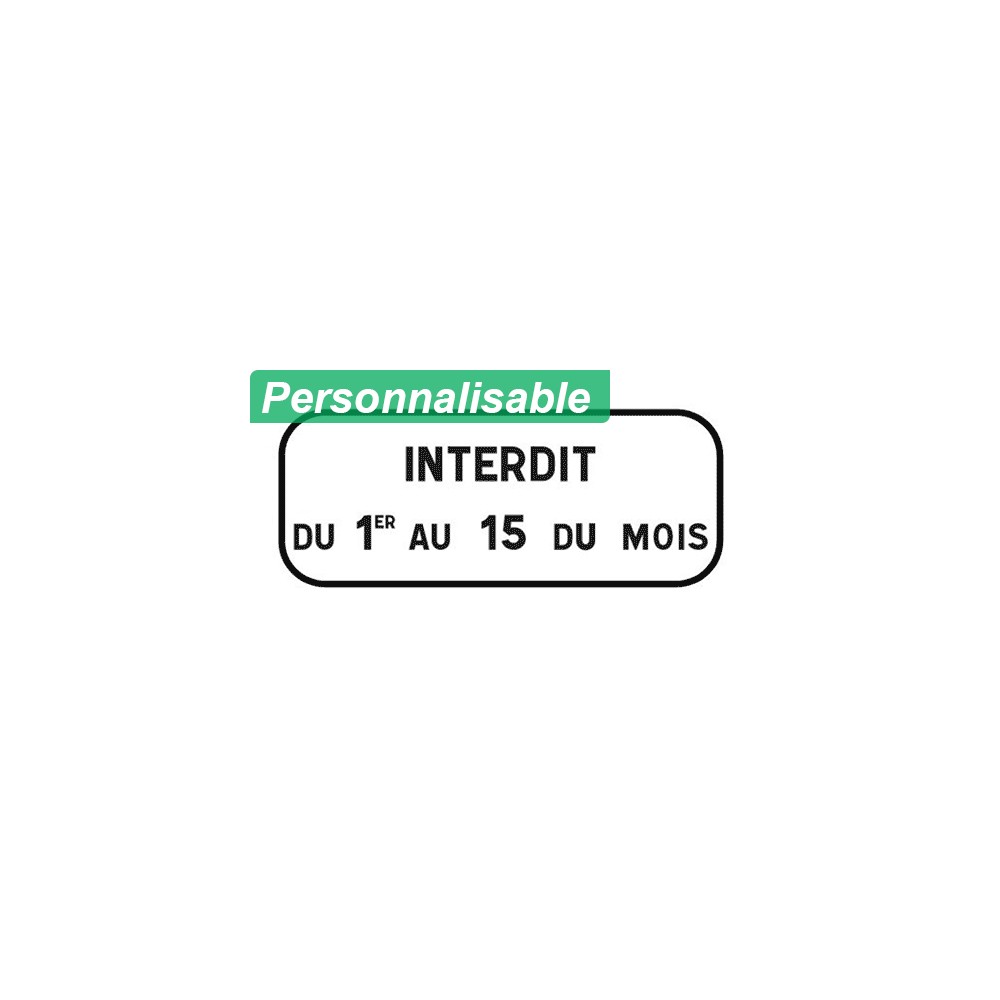 Panonceau stationnement unilatéral M6b