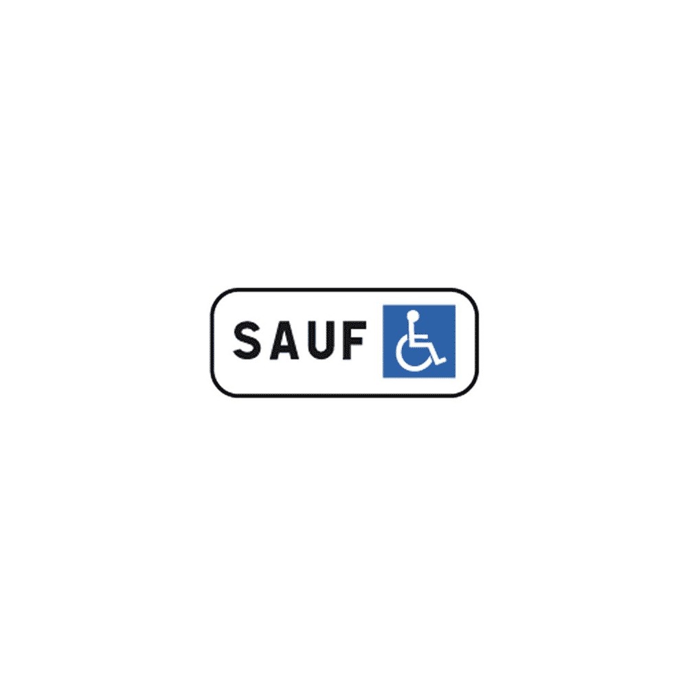 Panonceau stationnement interdit sauf handicapé M6h