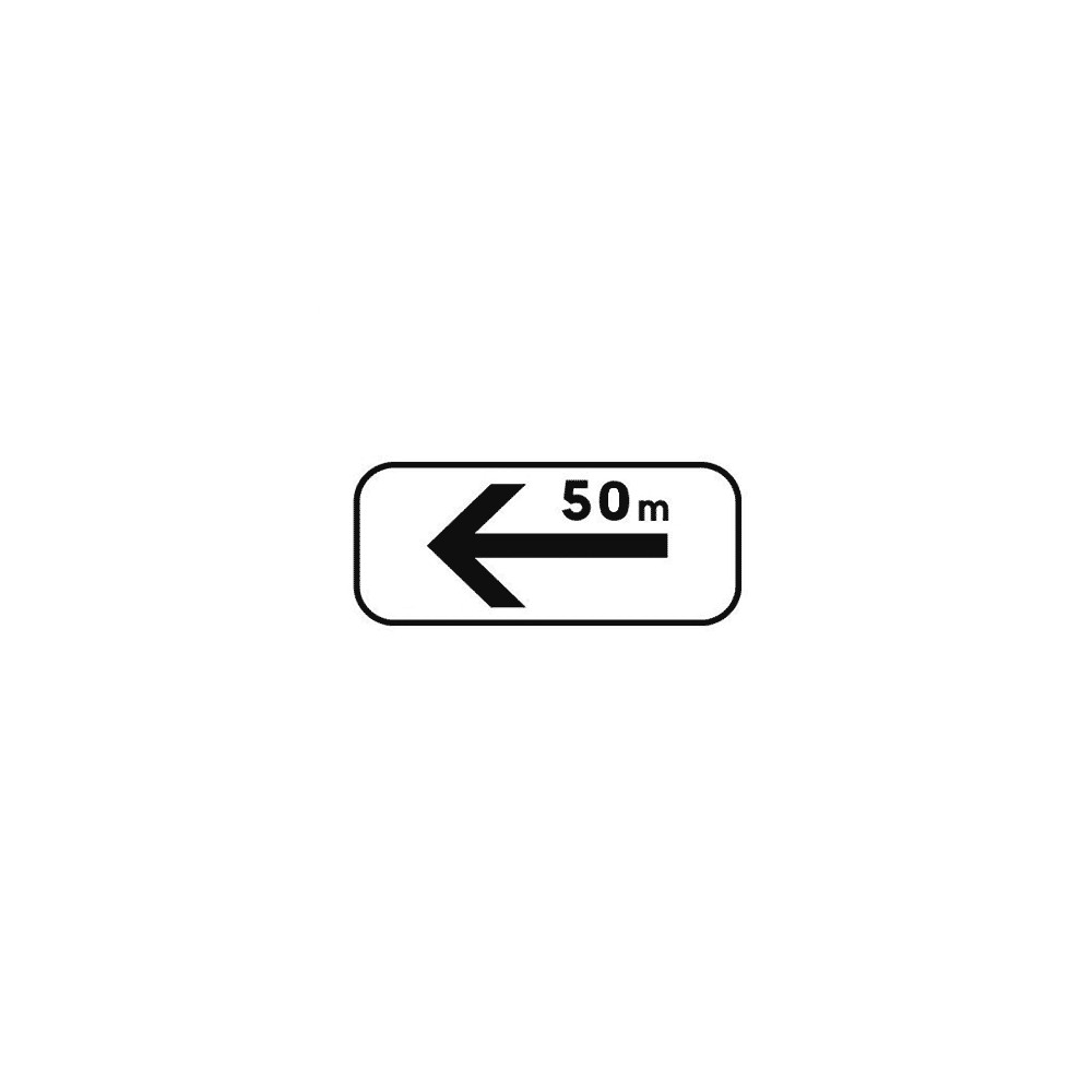 Panonceau sens de section et distance de stationnement et d’arrêt - gauche M8ebis