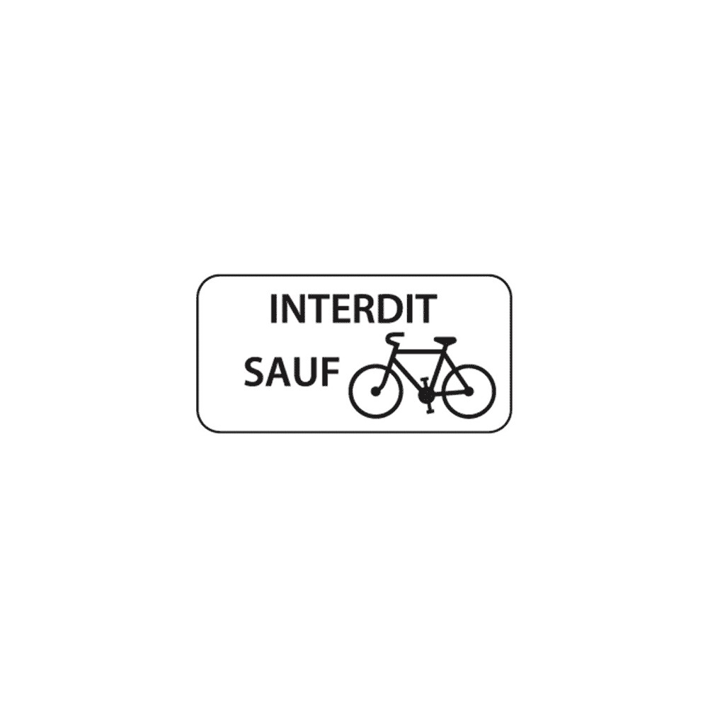 Panonceau interdit sauf cycles M9v1