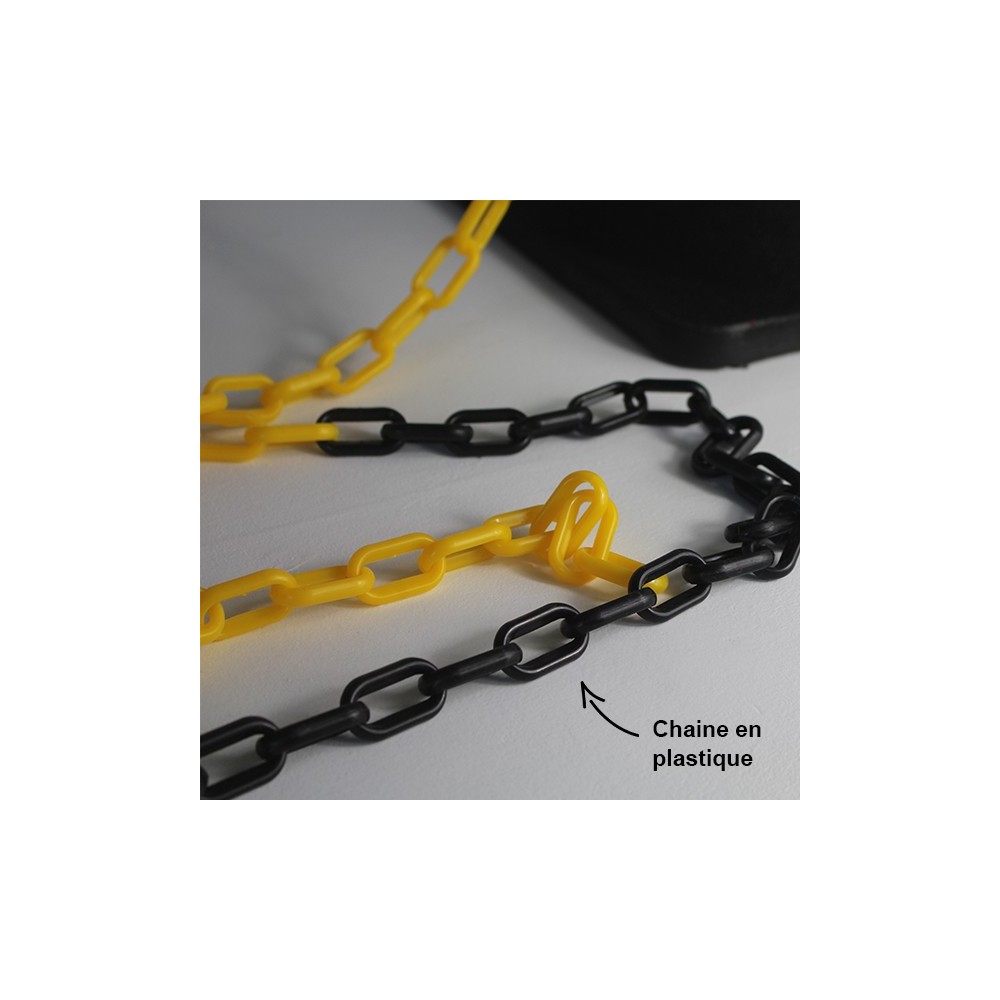 Photo de la chaine en plastique en jaune et noir du kit DAN433.